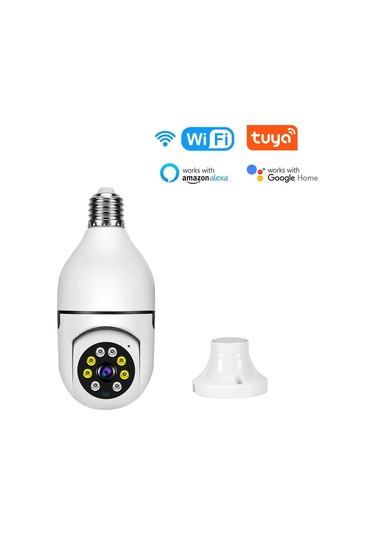 Vkemall Tuya Akıllı Ampul Kamera 3.0mp İç Mekan Pan-tilt Özellikli, 2.4g/5g Çift Bant Wıfı, Ses Asistanlı, Hd Gece Görüşlü