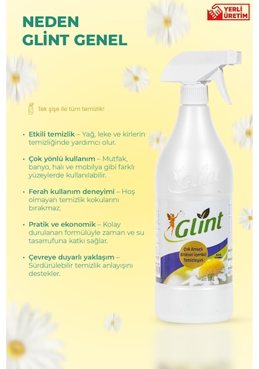 Glint Çok Amaçlı Bitkisel İçerikli Temizleyici Yağ Çözücü Ve Kireç Sökücü Tekli