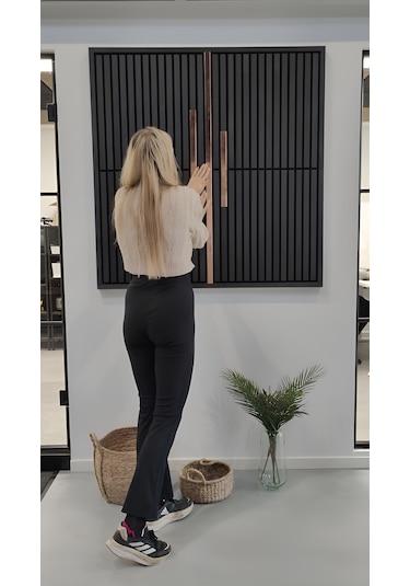 Özbir Kıtchen Antrasit Akustik Duvar Paneli 40x40 Ahşap Duvar Pan
