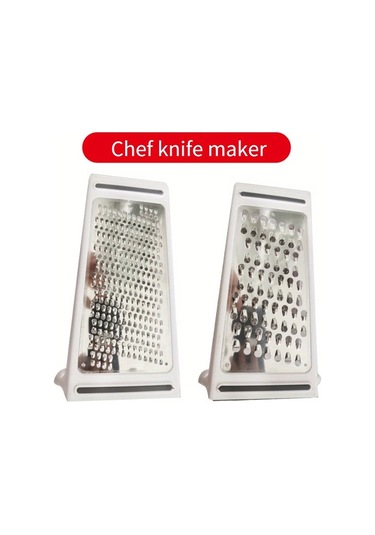 Fochsia Beyaz 1 Adet Paslanmaz Çelik Çift Taraflı Rende - Peynir Sebze Meyve Rendesi Beyaz