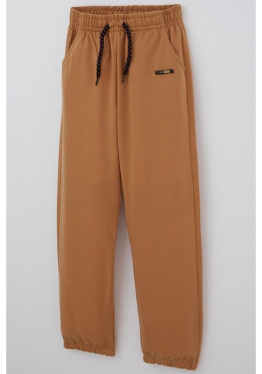 Breeze Erkek Çocuk Eşofman Altı Bağcık Aksesuarlı Arma Detaylı 4-8 Yaş, Açık Kahverengi Açık Kahverengi