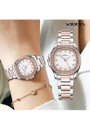 Novahub Sinobi Kadın Bilek Saati, Paslanmaz Çelik Rose Gold, Elmas Detay, Kuvars, 9887 Model Rose Gold