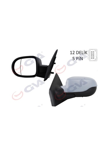 Dış Dikiz Aynası Elektrikli Sol Clio 3 Hb 09 Isıtmalı Astarlı Asferikli Cam 5