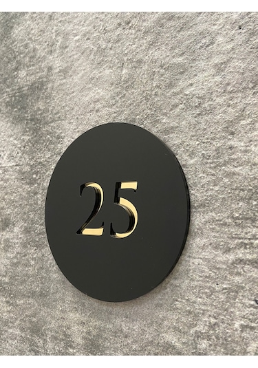 Basic Serisi Mat Siyah Kapı Numarası Gold