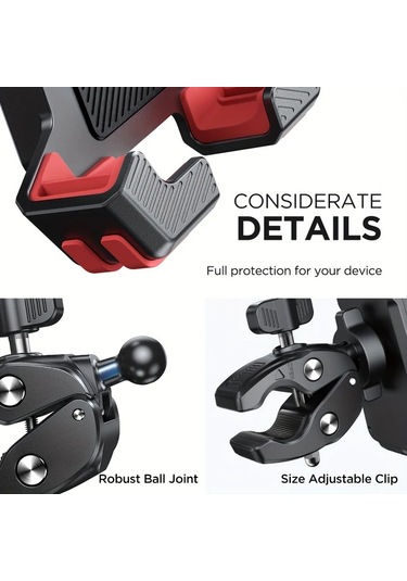 Dashanshop Redblub Motorcycle Bisiklet Scooter Telefon Tutucu 1s Kilitleme 4 7 7 Telefonlar İcin 16 Pro Max 15 14 13