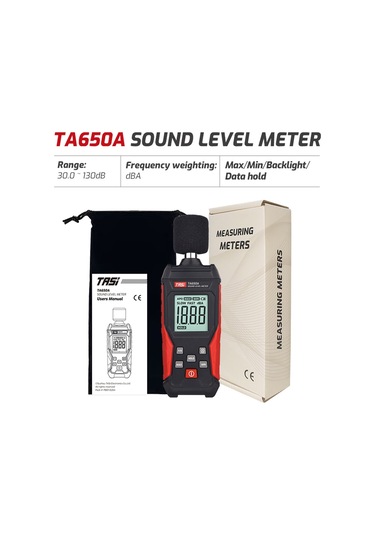 Moveevo Ta650a Ses Seviye Ölçer, 30-130db Aralığında Gürültü Ölçümü, Ev Ve Endüstriyel Kullanım İçin Hassas Ses Test Cihazı 1 Adet