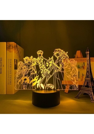 Goldenqian Denaon Slayer Anime 3d Erkek Için Gece Lambası 16 Renk Kız Odası Dekor Illusion Led Lamba Usb Manga Kimetsu Hiçbir Yaiba Şekil Uygun Çocuklar Hayranlar Yılbaşı Hediyeleri Gx58er Siyah