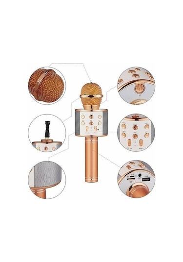 Kablosuz Mikrofon Profesyonel Kondenser Karaoke Mikrofon Bluetooth Standı Radyo Mikrofon Kayıt Stüdyosu