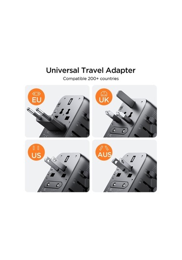 Ebitda Joyroom Jr-tcw01 17w Evrensel Seyahat Adaptörü Siyah - 200 Ülke İçin Uygun