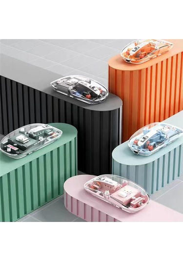 Springsun Kablosuz Şeffaf Üç Modlu Mouse Turuncu