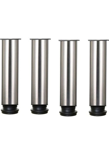 Mufunye Mobilya Ayakları - Kanepe Masa Dolapları İçin Yüksekliği Ayarlanabilir 4 Paslanmaz Çelik Mobilya Ayağı Seti - 25cm - 25cm