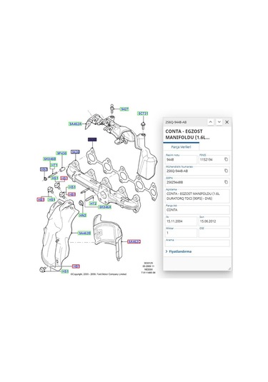 Eksoz Manıfold Conta Celık Fıesta 1.4 Tdcı Ryl437020 - 2s6q9448ab