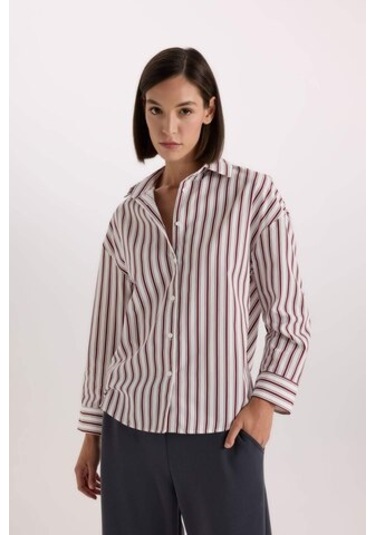 DeFacto -Fall in Love Regular Fit Pijama Yaka Poplin Üst E2351AX24WNER98 DeFacto -Fall in Love Regular Fit Pijama Yaka Poplin Üst E2351AX24WNER98