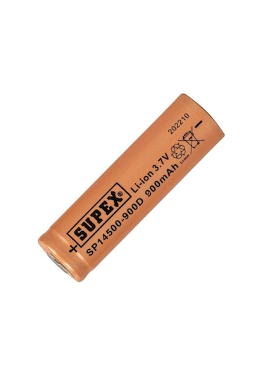 Supex 14500 3.7v 900mah Li-ion Şarjlı Pil Başsız
