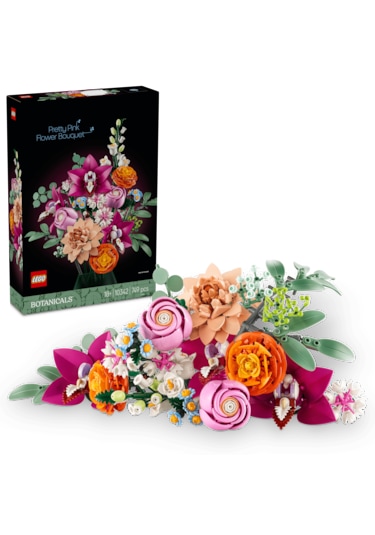 LEGO® Botanicals Pembe Çiçek Buketi 10342 - Yetişkinler için Dekoratif Çiçek Yapım Seti (749 Parça)