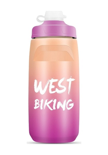 Rogfer Batı Bisiklet 620ml Bisiklet Su Şişesi Taşınabilir Açık Bisiklet Su Bardağı, Renk: Turuncu Mor Degrade Diğer Diğer