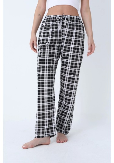 Ekose Desenli Beli Lastikli Unisex Pijama Altı Ekose1