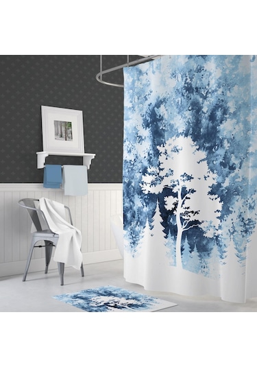 Zethome Tropik Tree Banyo Duş Perdesi Tek Kanat 1X180X200 Çok Renkli