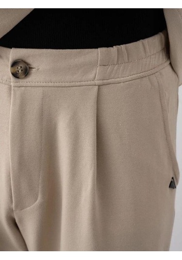 Erkek Çocuk Oversize Gömlek Pantolon Takım-15540 Bej