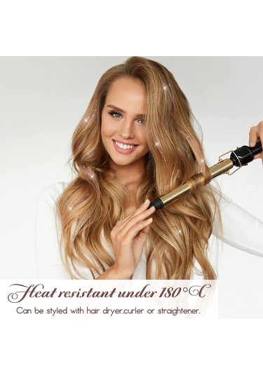 Dofolink 6 Adet Poliester Fiber Saç Ekleri - 50cm Uzunlukta, Isıya Dayanıklı 160 C , Kesilebilir/yıkanabilir/ütülebilir - Metal Klipsli Parlak Saç Aksesuarı Pembe