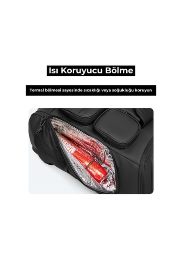 Ayakkabı Bölmeli Su Geçirmez Spor & Seyahat Sırt Çantası 30l 17 Laptop Bölmeli Siyah
