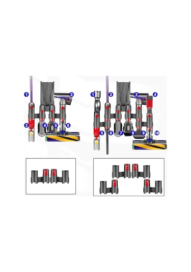 Cbtx V7 V8 V10 V11 V12 V15 Elektrikli Süpürge Depolama Rafı Uzatma Braketi 1 Çift