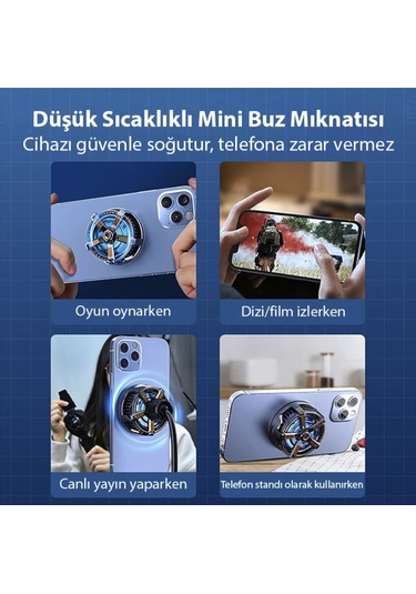 Ultra Soğutma Cx 09 Turbo Telefon Soğutucu Oyun Canlı Yayın Youtuber İçin Magsafe Mıknatıslı