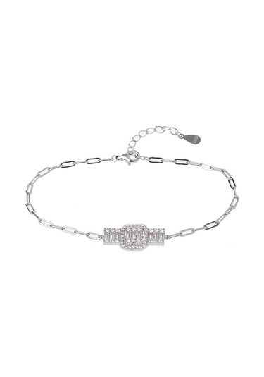 Baget Zirkon Taşlı 925 Ayar Gümüş İthal Kadın Bileklik