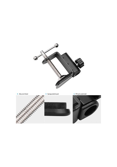 Gajeena Mikrofon Kolu Tutucu Metal Tabanca - 5cm Derinliğe Uygun Masa Tasma, Kaydırılabilir, Aynalama Ve Çizilme Engeli, Yaylı Kollü Mikrofonlar İçin