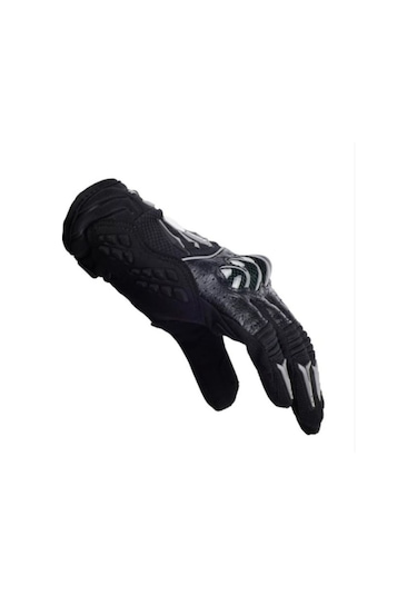 Motosiklet Eldiveni Carbon Korumalı Deri Ve Cordura Kumaş Sertifikalı Motor Eldiven Siyah