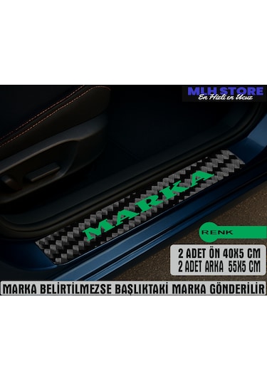 Citroën Dispatch İle Uyumlu 4 Adet Karbon Kapı Eşiği Koruma