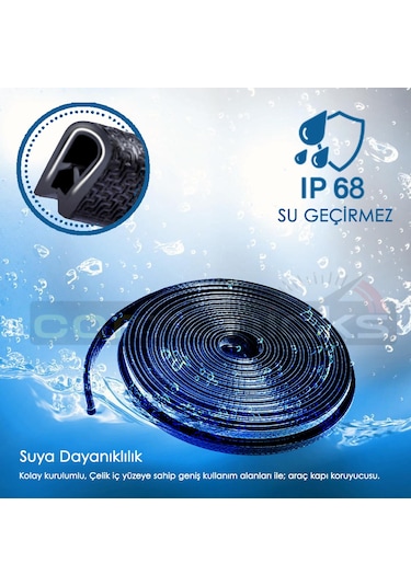 Siyah Oto Kapı Fitili Çizilme Önleyici Araç Kapı Koruyucu Fit