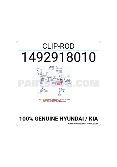 H100 Mın 93 Kapı Kilit Klipsi Oem No:1492918010
