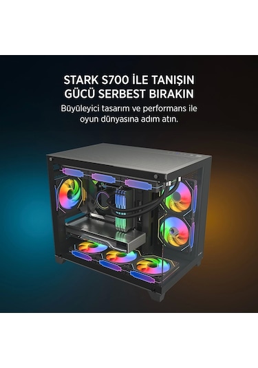 Teknoteg - James Donkey Stark S700 3xargb Temperli Cam 750w 80+ Bronze Matx Siyah Gaming Oyuncu Ka