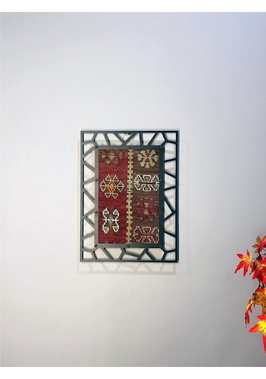 Modern Çerçeveli 60 Yıllık Antika Malatya Kilim Tablo