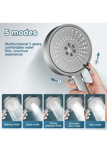 Maoyaya 4.9 İnç Büyük Panel Yüksek Basınçlı El Duş Başlığı - Güçlü Akış, Çok Renkli Seçenek Çok Renkli