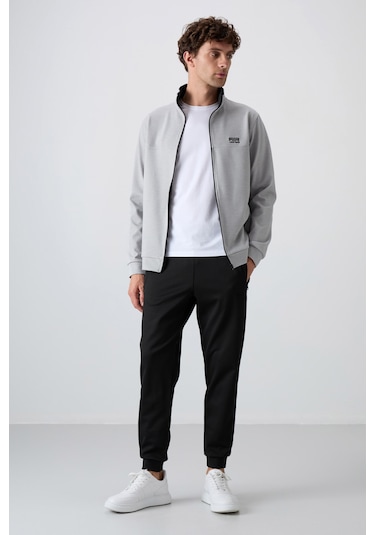 Tommy Life Hugo Gri Melanj - Siyah Jogger Erkek Eşofman Takım - 85198 Gri - Siyah