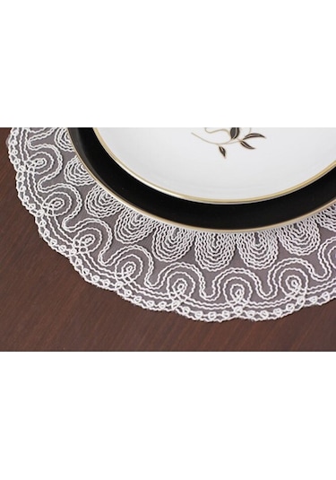 12 Kişilik Amerikan Servis Supla Ve Runner Seti Kırık Beyaz Renk Beyaz