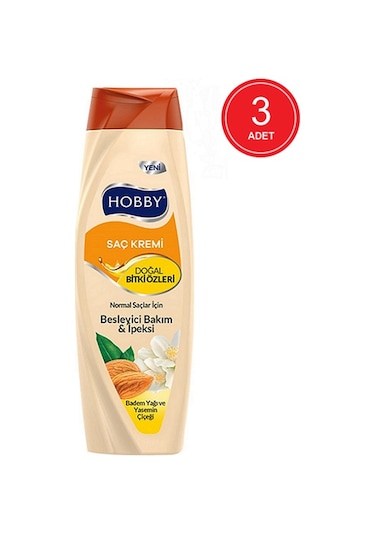 Hobby Badem Yağı & Yasemin Çiçeği Saç Bakım Kremi 3 x 600 ML