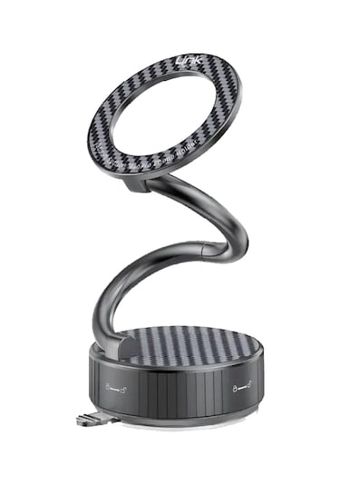 Linktech H884 Premium Magepro Vakum Tabanlı Mıknatıslı Telefon Tutucu Siyah