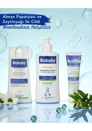 Atocare Besleyici Krem 500 Ml - Seramid Prebiyotik Omega 3 - 6 Yulaf Unu Atopik Ciltler İçin Krem