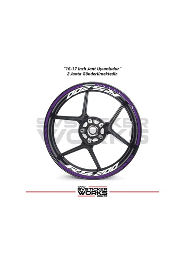 Bajaj Rs200 Jant Sticker Dış Ve İç Set Sticker Jant Şeridi Mor