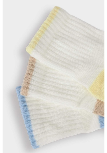 Defacto Erkek Bebek Kaydırmaz Taban 3lü Pamuklu Uzun Çorap E5019a5nswt1 Beyaz