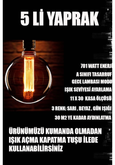 Fuzon 3 Renk Kumandalı Gold Kaplama Sarkıt Modern Led Avize 5'li Yaprak Gold Kasa