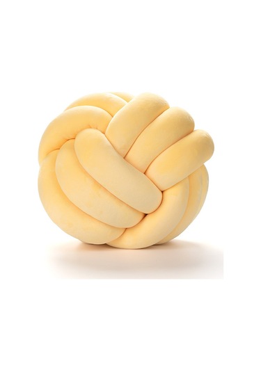 Tek Renkli Yastık, Üçlü İp Kristal Tüylü 28cm-7 Ekru