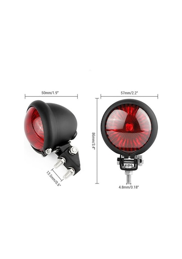 Kangfufeng Bobber Chopper Cafe Krom İçin Led Arka Stop Lambası Fren Durdurma Moto