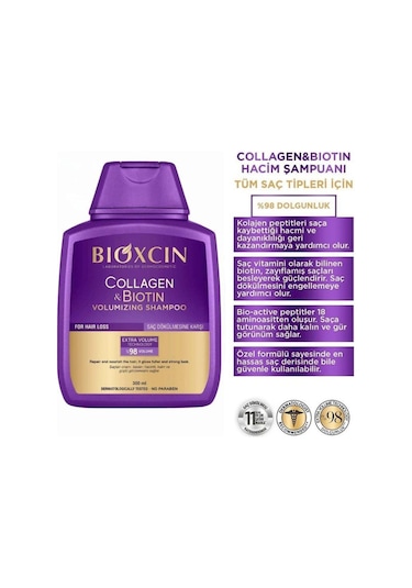Bioxcin Collagen & Biotin Hacim Şampuanı 3 x 300 ml – 3 al 2 öde - İnce Telli Saçlar İçin