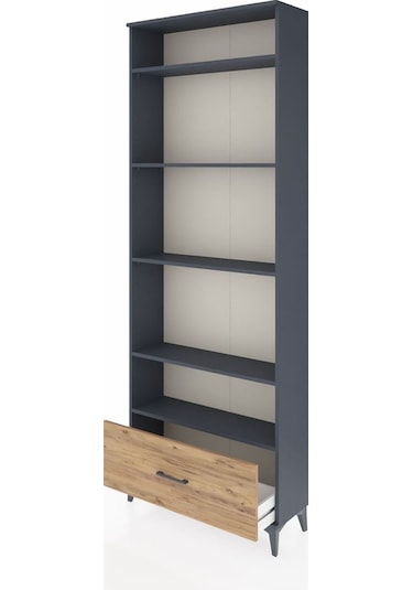 Arges Dolap 5 Raflı Tek Çekmeceli 88x30x243 Antrasit-çam Antrasit