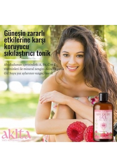 Akita Doğal Ahududu Gül Suyu Cam Şişe 100 ML
