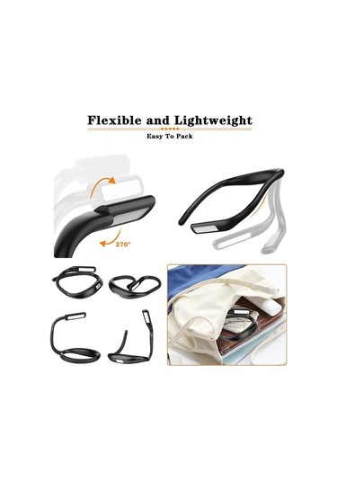 Szypzstore Okuma Işığı, Boyun Kitap Işığı, Şarj Edilebilir, 3 Renk Ayarlanabilir Parlaklık, Esnek Kol, Okuma, Kamp Için Gece Lambası 8psokı Beyaz